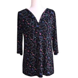 NICOLE MILLER Fashion Charm Bracelet Print Tunic - M